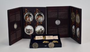 Queen Victoria super signed commemorative gold and silver plated 70mm proof coins with an
