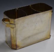 Art Deco style silver plated twin wine or champagne bottle cooler, length 35cm