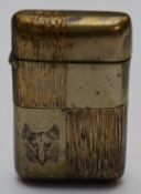 Vesta with engraved fox head decoration, H4.5cm