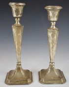 Pair of George V hallmarked silver candlesticks, Chester 1931, maker James Deakin & Sons, height