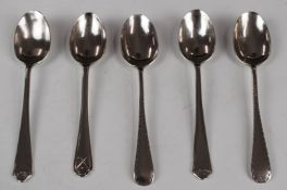 Five hallmarked silver tea or coffee spoons, weight 36g
