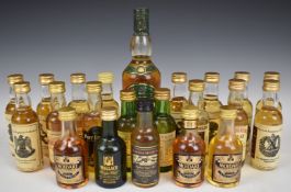Twenty one single malt whisky 5cl miniatures, to include the Lost Regiment Collection by The