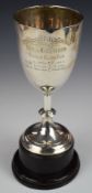 Edward VII hallmarked silver goblet or trophy cup with inscription to the 2nd Wessex Field Company