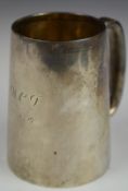 Goldsmiths & Silversmiths Co Ltd George VI hallmarked silver pint tankard of plain tapering form