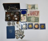 A collection of largely UK coinage with some overseas examples, small silver content, Queen Victoria