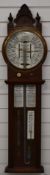 Torricelli Admiral Fitzroy's mercury barometer and thermometer, in carved oak case, 32 x 116cm