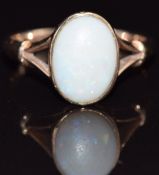 A 9ct gold ring set with an opal, size L, 2.3g