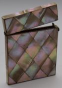 19thC mother of pearl calling card case, H10.5cm