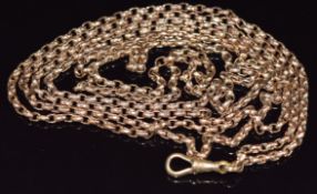 Victorian pinchbeck guard chain made up of oval faceted links