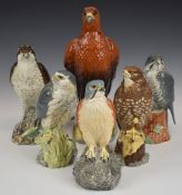 Six Beswick for Gleneagles birds of prey whisky decanters comprising Golden Eagle, Osprey and