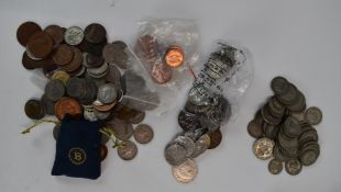A collection of sundry UK and pre Euro coins together with approximately 300g of pre 1947 silver