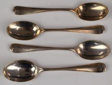 Four George V Hanoverian rat tail pattern teaspoons, Sheffield 1932, maker Viner's Ltd, length 12.