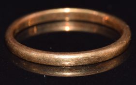 A 22ct gold wedding band/ ring, size M, 2.3g