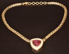Christian Dior necklace set with faux ruby and paste