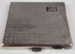 Art Deco hallmarked silver cigarette case with engine turned decoration, Birmingham 1930, maker