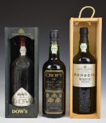 Three bottles of Port including Dow's Trademark, Fonseca White Port and Croft Twenty Years Old Tawny