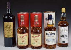 Four bottles of whisky comprising Deanston Twelve Year Old Highland Single Malt 70cl, 46.3% vol