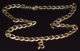 A 9ct gold curb link necklace, 25g