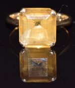A 9ct gold ring set with a citrine, size N, 3.6g