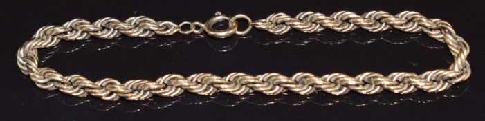 A 9ct gold rope twist bracelet, 6.3g