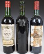 Three bottles of French Bordeaux comprising Chateau Tayac Margaux 1981, 75cl, 12% vol, Chateau