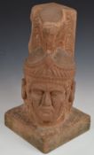 Carved stone bust of a Roman Centurion, H40cm