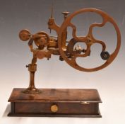 19thC watchmaker's topping tool, Swiss/French made but unsigned, brass and steel rounding up tool