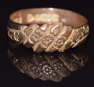 Edwardian 9ct gold keeper ring, Chester 1911, size L, 2.1g