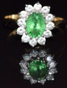 A 14k gold ring set with paste, size Q, 2.8g