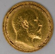 Edward VII 1907 gold full sovereign