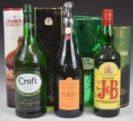 Seven mixed bottles including JB Blended Scotch Whisky, 70cl, 40%, Famous Grouse Scotch Whisky