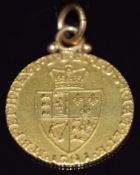 1791 gold full guinea on pendant loop, 9.5g