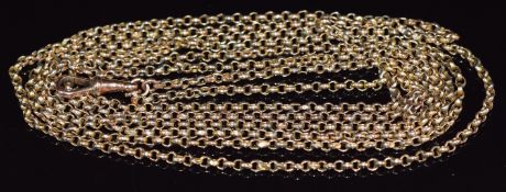 A 9ct gold guard chain made up of oval links, 11.7g