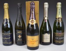 Four bottles of Champagne including Veuve Clicquot and a Hardys sparkling wine