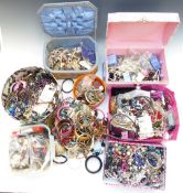 A collection of costume jewellery including beads, bangles, etc