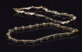 Two 9ct gold bracelets set with topaz, 12.7g