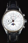 ETA Swiss Technology gentleman's triple calendar chronograph gentleman's wristwatch with day and