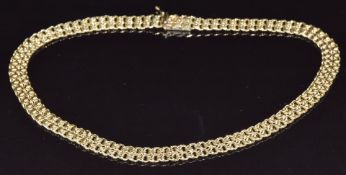 A 14ct gold double curb link necklace, 40.4g