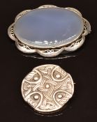 An agate set silver brooch and a Robert Allison silver brooch