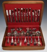 Six place setting canteen of King's pattern silver plated cutlery with some extras, width of canteen