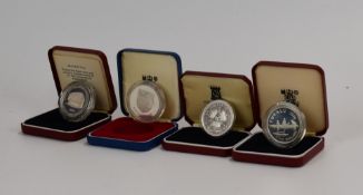 Four various silver crown sized coins to include Tuvalu $5, Silver Jubilee crown, Mauritius 25