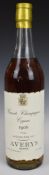 Averys Grande Champagne Cognac 1906 vintage, bottled in June 1974, 65% proof