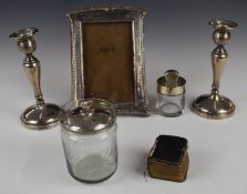 George V hallmarked silver photograph frame to suit 6 x 4 inch photo, Birmingham 1918, maker Charles