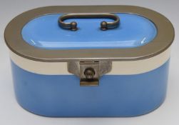 Vintage / retro metal bound lunchbox, with Vienna mark to base, W22 x D13 x H13cm