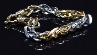 A 14ct gold bi-coloured bracelet, 17.6g