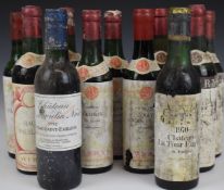 Ten half bottles of Avery's imported French Bordeaux wines including two Chateau Batailleu 1964,