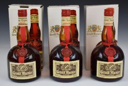 Three Grand Marnier liqueur one c1970s, 666ml, 67.4% proof, the other two 23¼ fl oz and 67% proof,