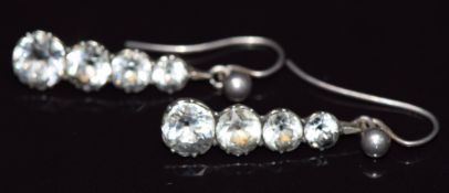 A pair of Victorian foiled paste earrings, 3cm long