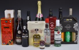 A group of alcohol including one and a half bottles of Fonseca Bin no27 Finest Reserve Port, largest