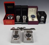 Eight various gentleman's wristwatches comprising CCCP diver's style chronograph ref. CP-7033,